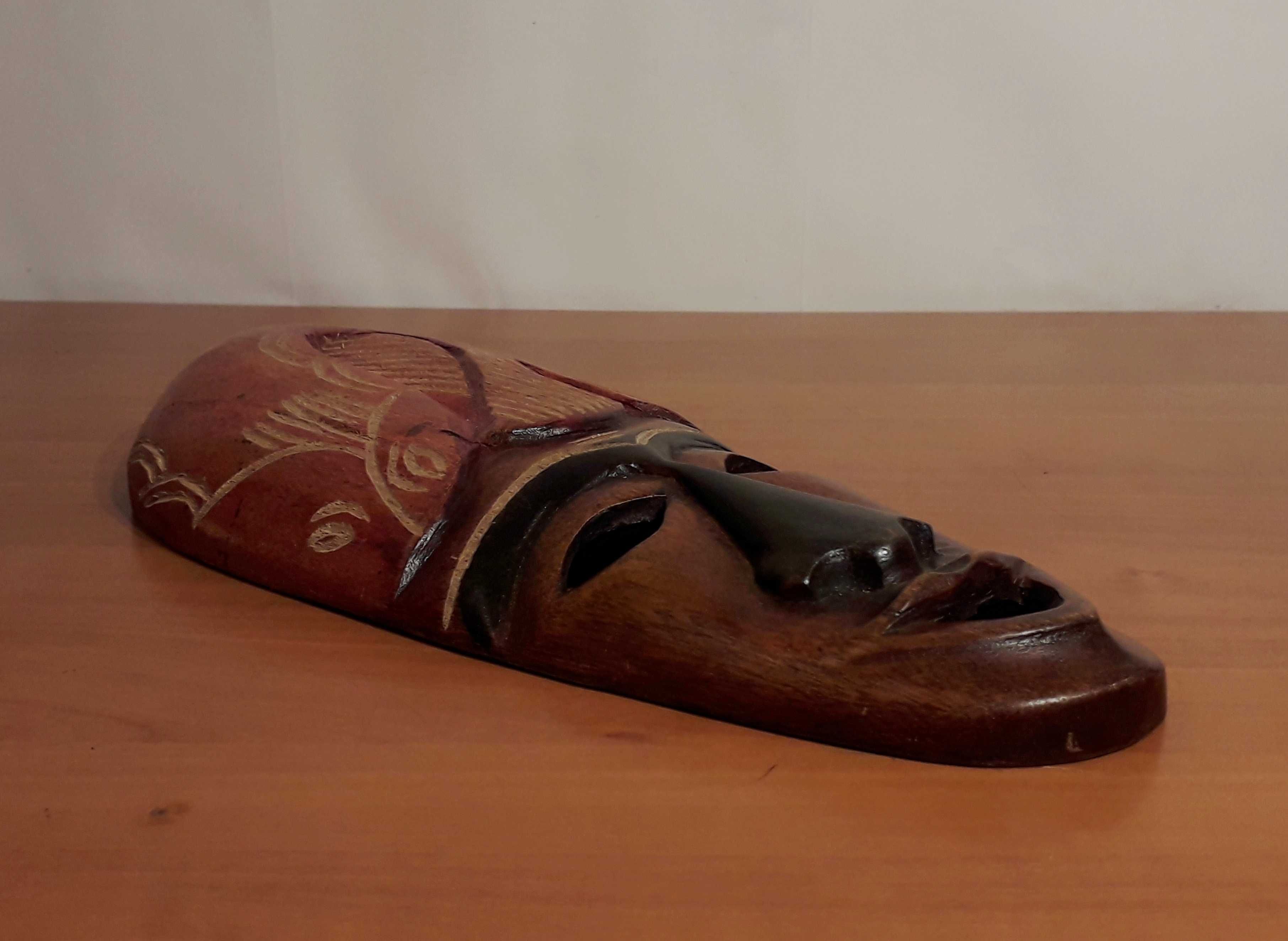 Masca tribala africana | lemn exotic sculptat si policromat