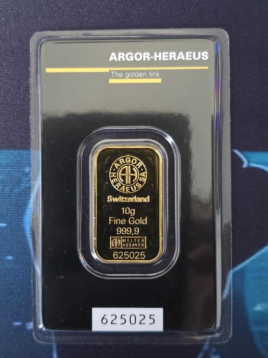 Lingou de aur 10gr 24K ARGOR-HERAEUS Switzerland