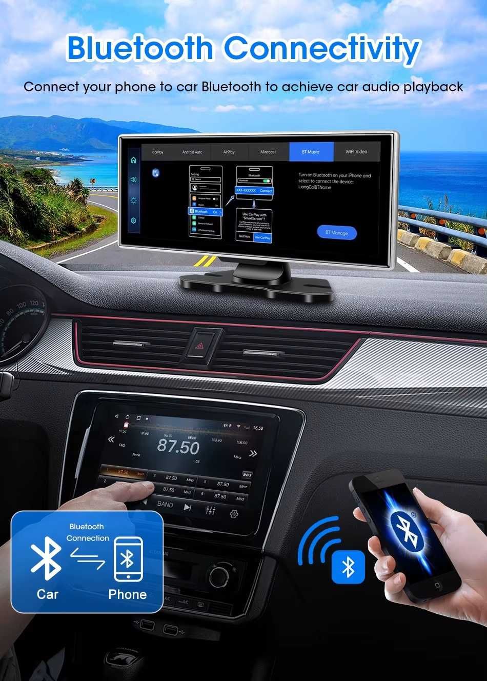 Navigatie bord,touchscreen 26cm,camera 4k,Carplay si Android Auto
