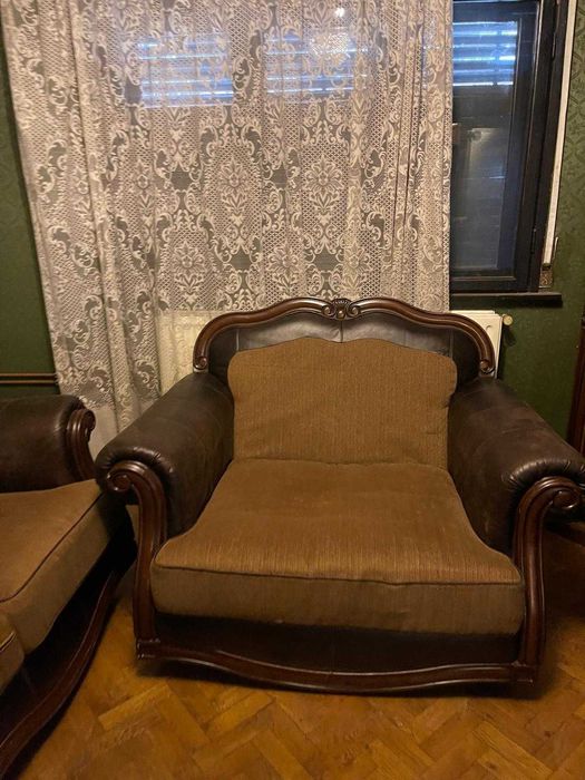 Mobila clasica living canapea + fotoilu XXL extra large, canapea hol