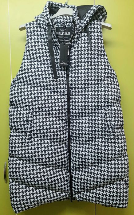 Vestă lungă damă, cu glugă