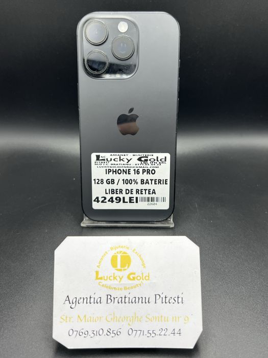 Iphone 16 pro 128 gb 100% baterie cod 22604