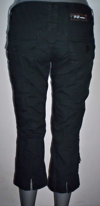 Pantaloni pescar negri 3/4 moderni skinny Blug kaki elastici buzunare