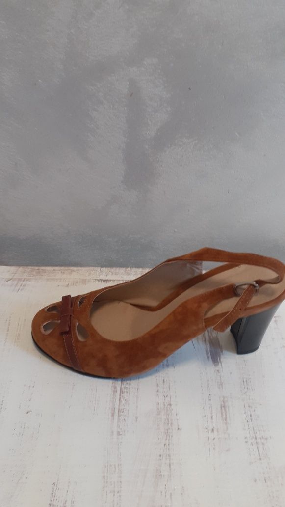 Pantofi/sandale piele, noi, 38