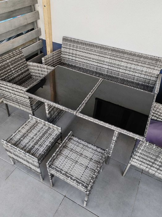 Set scaune cu masa din ratan