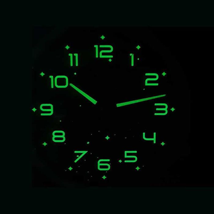Флуоресцентен стенен часовник 30 см със светещи в тъмното цифри