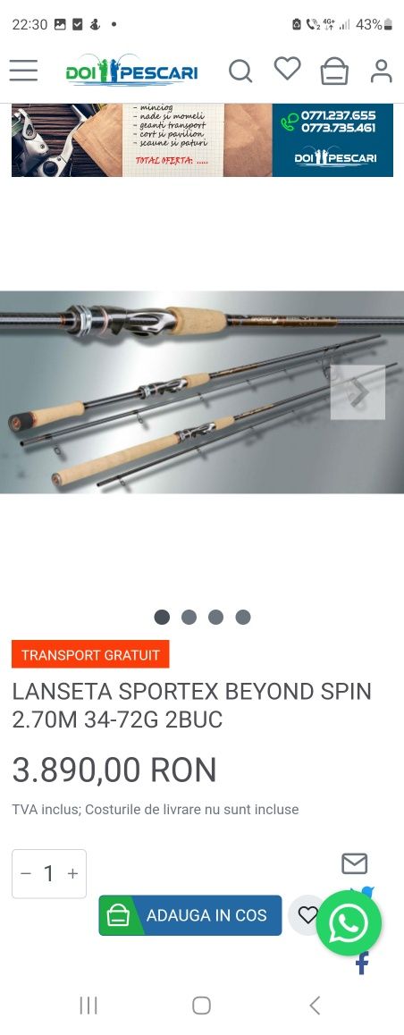 Lanseta Sportex Beyond Spin 33-70g