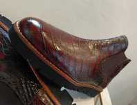 Ghete chelsea plain toe Lavoratione Artigianale piele naturala embosat