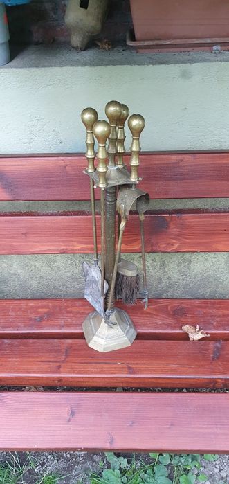 Ustensile alama, set curatare semineu, teracota, soba pe lemne