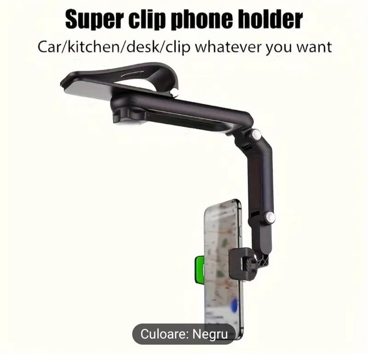 Suport telefon auto multifunctional, Universal, Reglabil