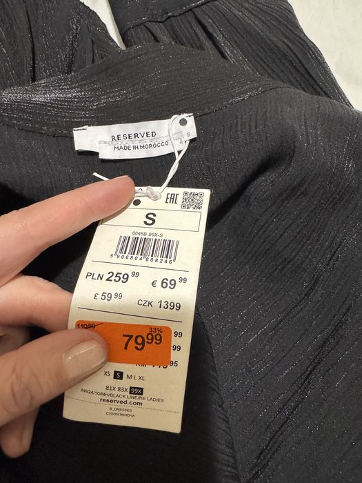 Черна рокля Reserved/ Резърв с джобове