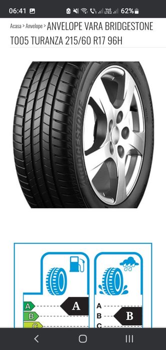 Bridgestone Turanza 4 anvelope VARA  215/60/R17 H96 
Bridgestone Turan