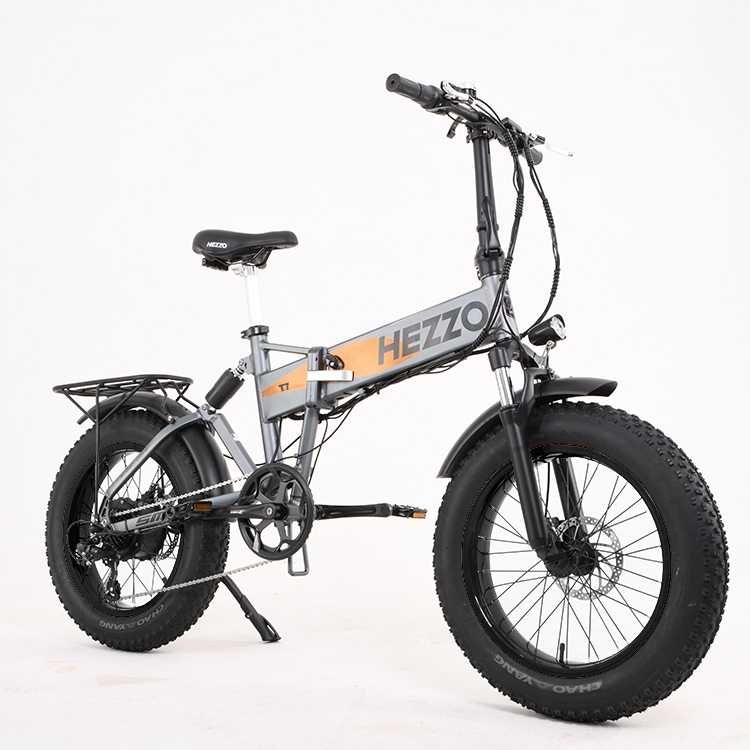 HEZZO T7 – Сгъваем електрически велосипед 750W, 48V, с дебели гуми