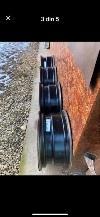 4 Roti/Jante Otel-Originale Bmw pe 16 cu Capace
