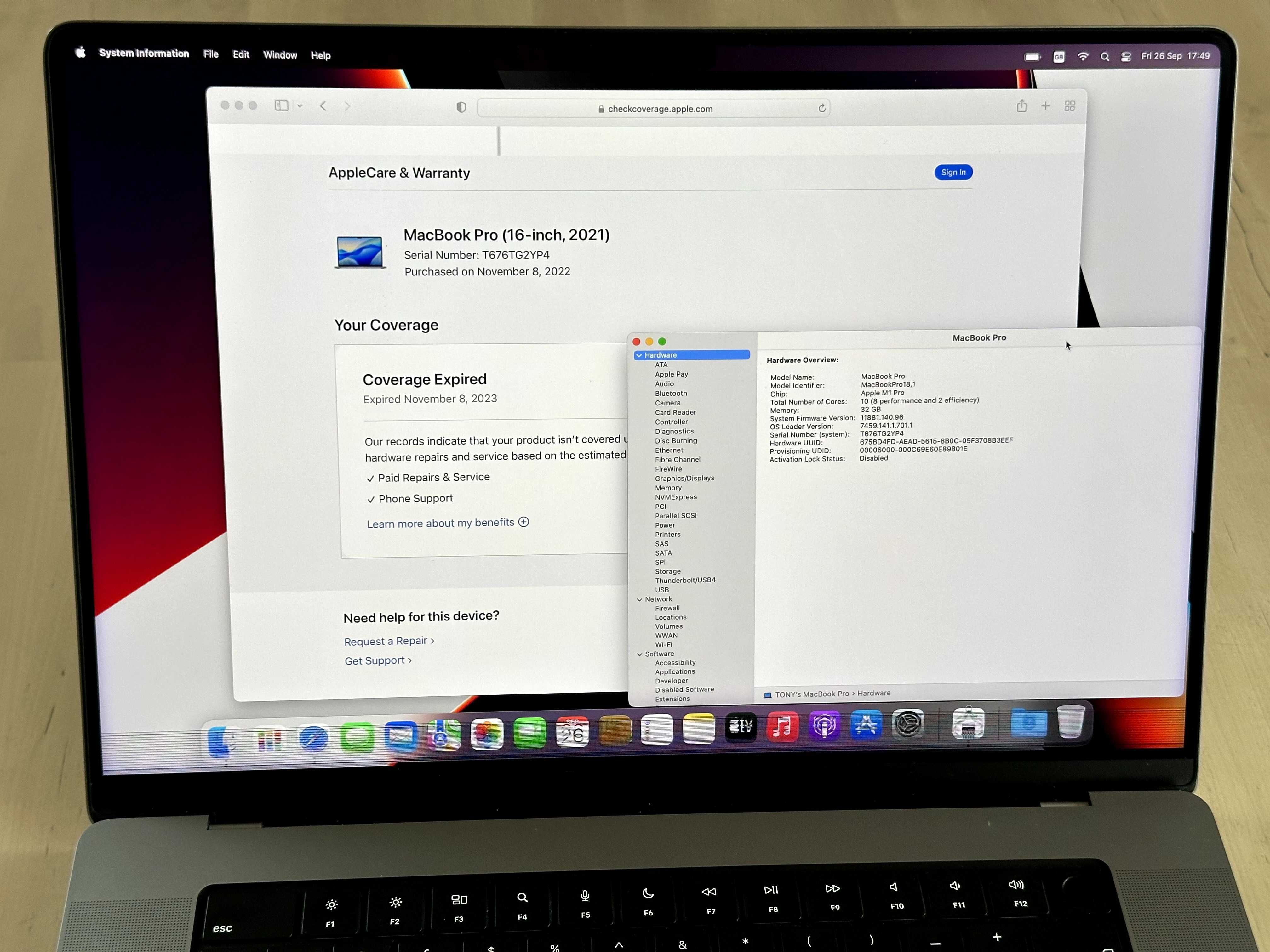 Apple Macbook Pro A2485 М1 ПРО 32 / 512  16 инча 2021 г