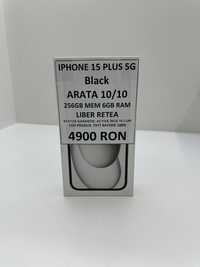 iPhone 15 Plus, 256GB, 5G, Black, baterie 100%