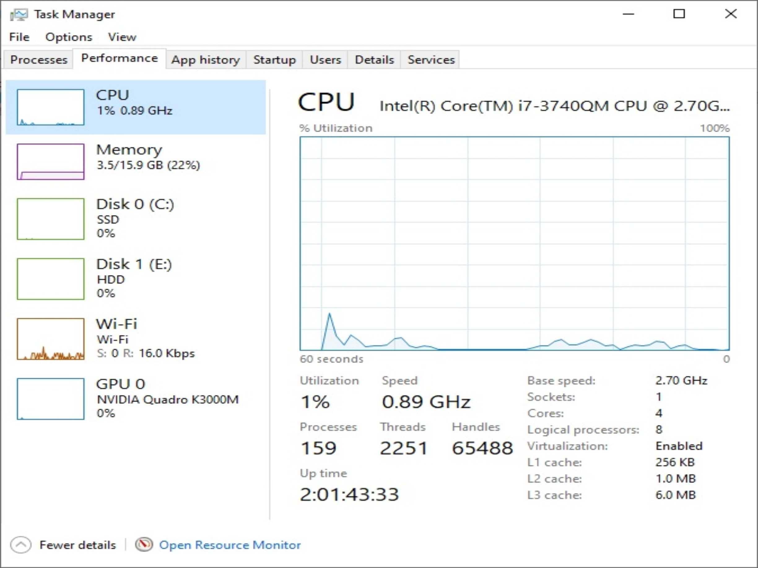 Лаптоп Dell Precision M6700 17.3" i7-3740QM 2.70GHz/RAM 16GB/SSD 240GB