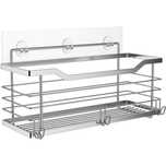 Raft baie autoadeziv, inox, argintiu, 32x12x9