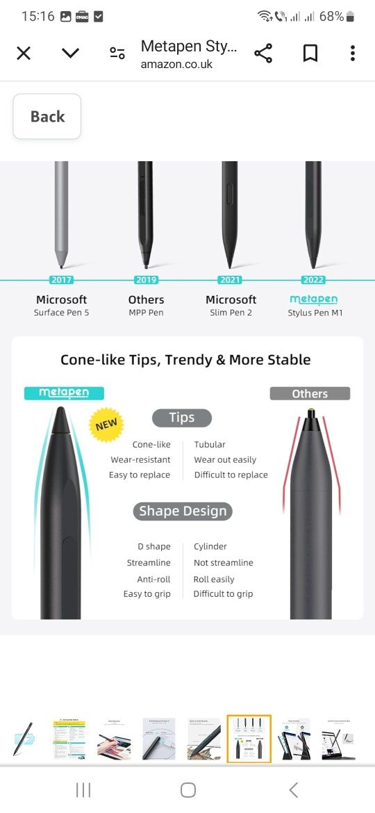 Vând pix stilou Metapen Surface Pen M1