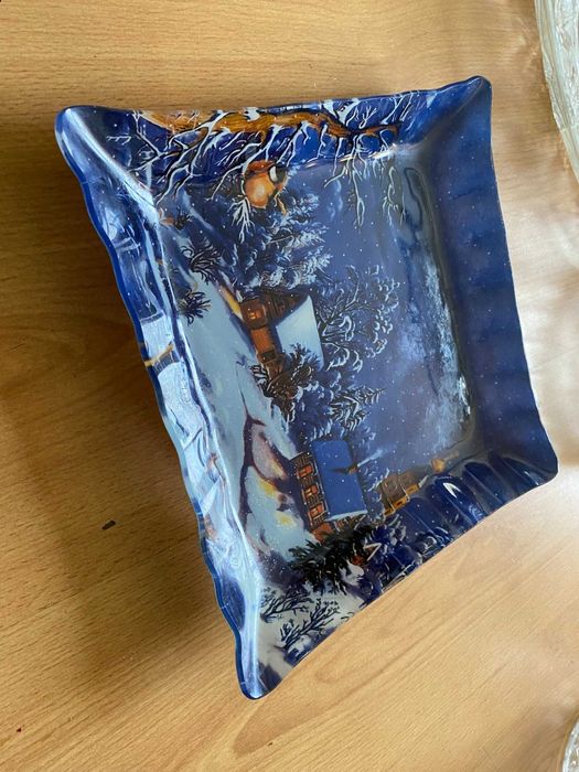 Красиви стъклени коледни чинии/плата и други