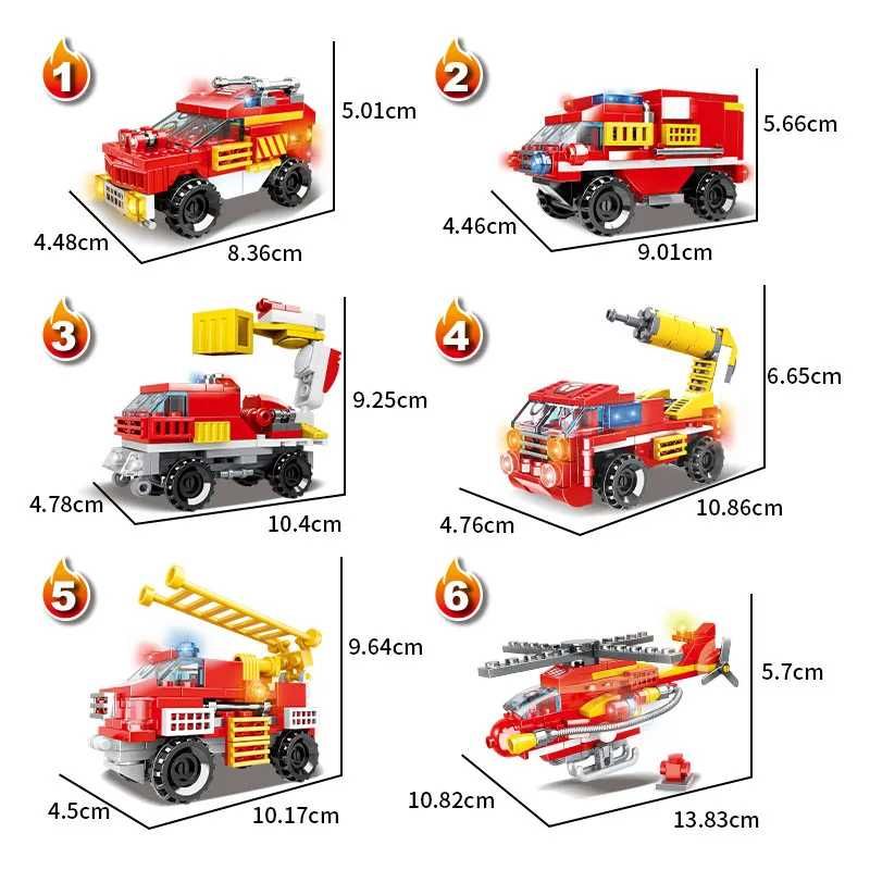 Set de constructie tip LEGO - Detasamentul de pompieri - 591 piese