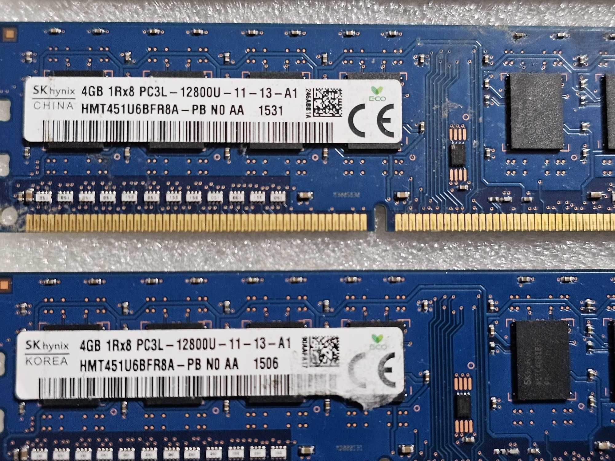 Memorie desktop Hynix 4GB 1Rx8, PC3-12800U 1600MHz, Bulk - poze reale