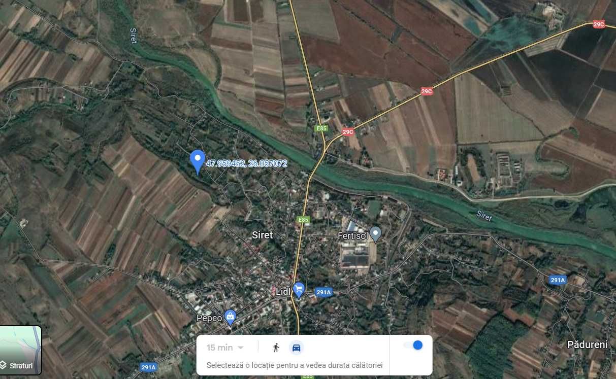 Vand 1750mp  intravilan in oras Siret