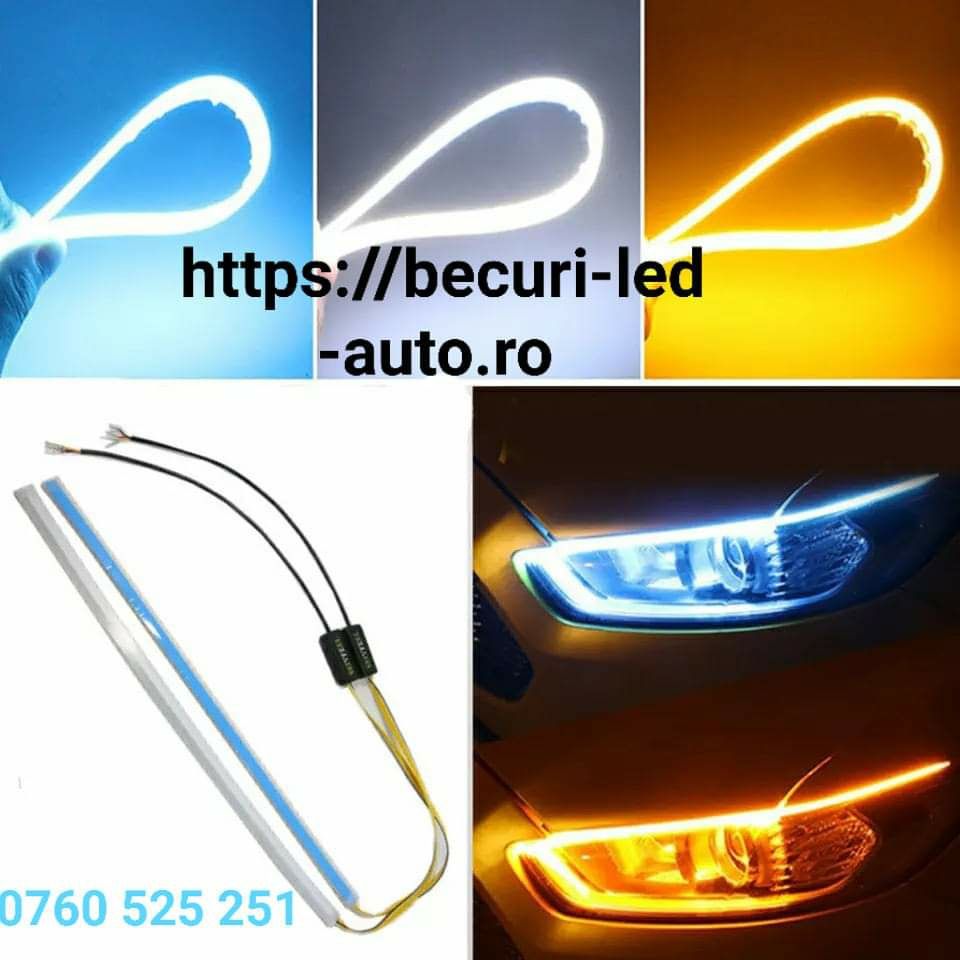 Bandă Led D.R.L.flexibilă  30cm/45cm/60cm(Lumină de zi/Semnalizare)