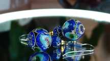 Cercei vintage din argint cu email cloisonné – China, anii ’60–’70.