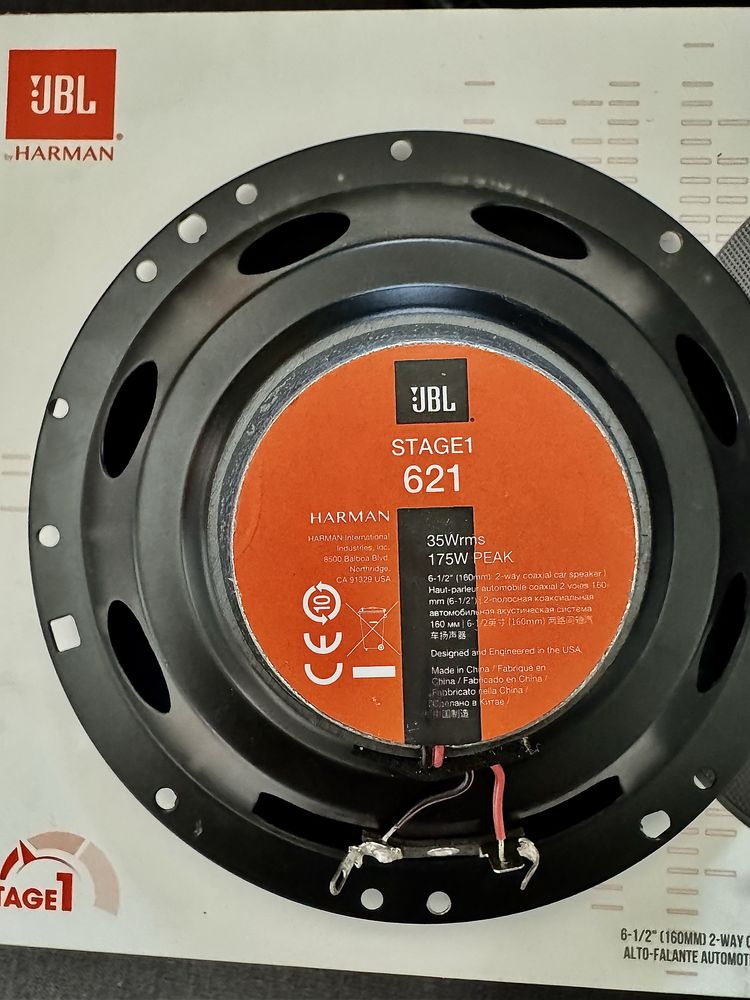 Колони за кола JBL Stage1 621, Мощност 175W RMS,16 см, Черен