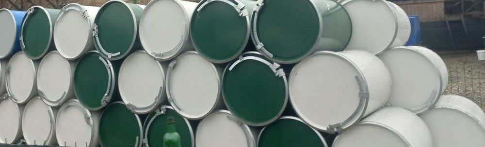 Butoi tablă 220 litri cu colier metalic