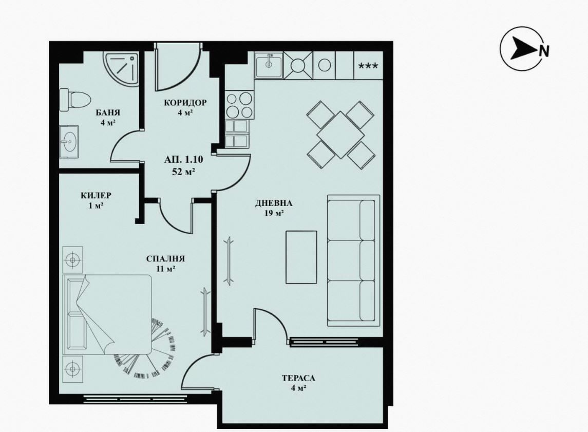 Продава се Двустаен апартамент в Банкя - 58 кв.м за 1811 €/кв.м - Снимка #1