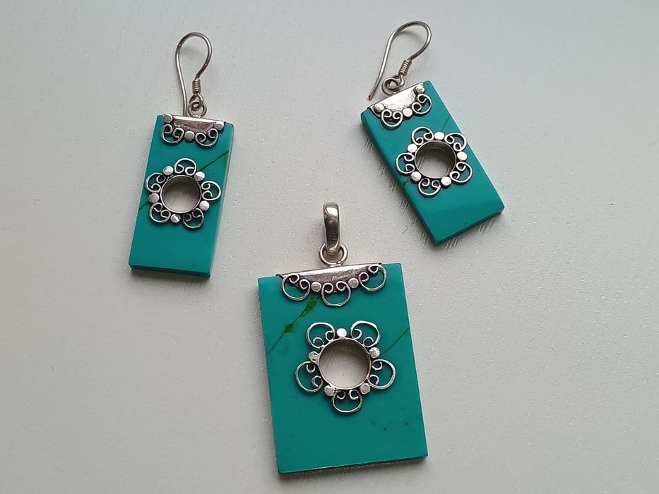 Set argint cercei si pandantiv