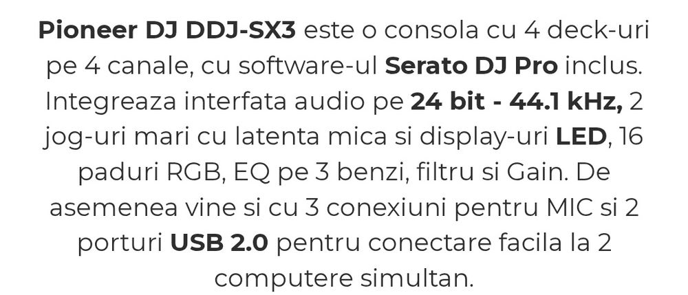 Pioneer DJ DDJ-SX3 Amanet BKG