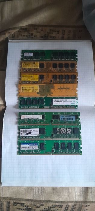 Память ОЗУ 8 штук для компьютера DDR 2 DDR2 1 GB 1GB 1ГБ 667=800 mhz