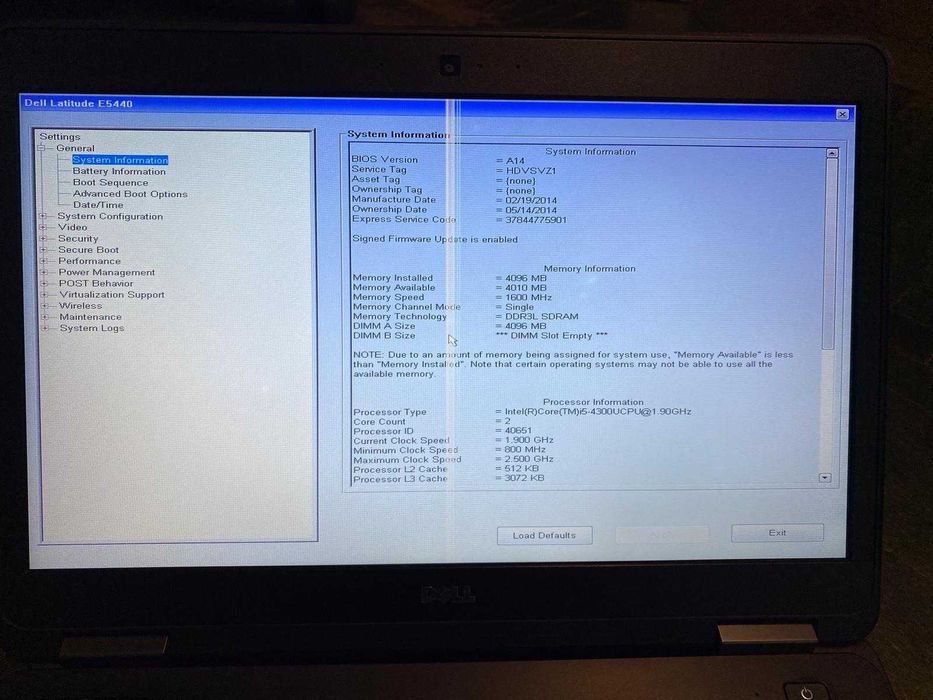 Laptop Dell E5440, i5-4300U, 4 GB RAM, Linie display, Noua bateria