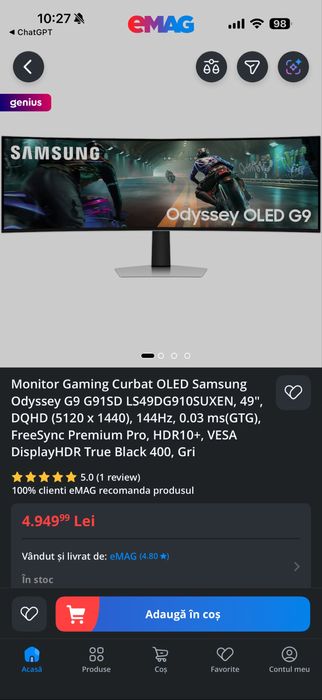 Samsung Odyssey OLED G9 49” – nou, sigilat