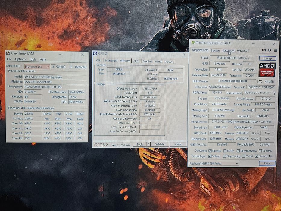 Unitate PC Gaming i7 7700 video 8GB RX 480 16GB RAM SSD