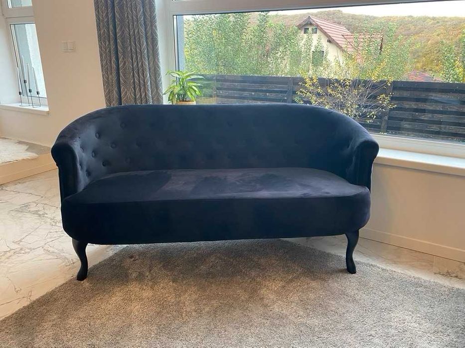 Vand canapea Mada, Negru, 140x74x68 cm