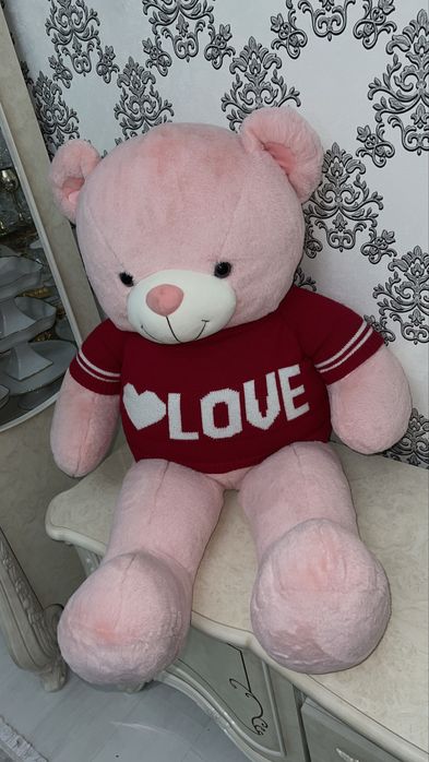 Розовый мишка мягкий игрушка