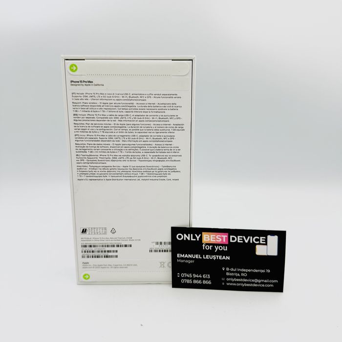  iPhone 15 Pro Max Natural Titanium 512GB SIGILAT / GARANTIE
