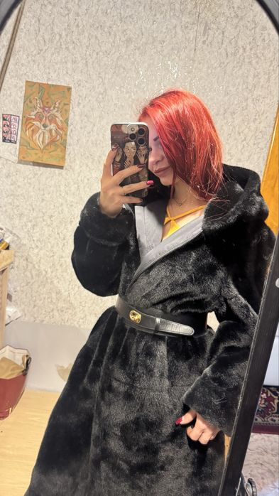 Шуба эко мех, двухстороняя .