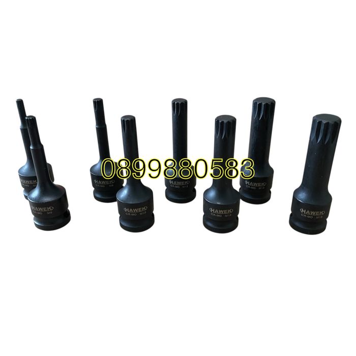 Комплект ударни битове 8бр SPLINE  1/2“ Hawek