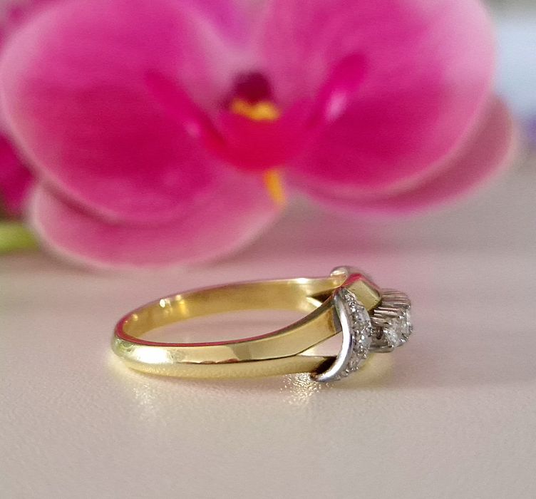 Inel din aur de 14K cu diamante naturale si certificat