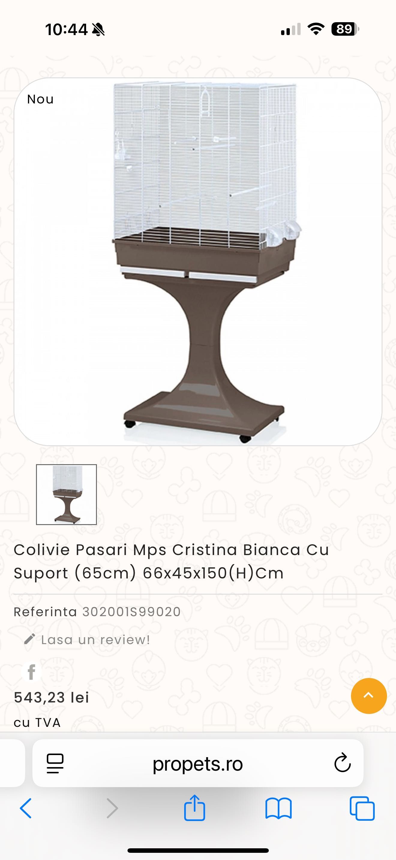 Colivie cu suport  păsări/ papagali