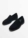 Loafers din piele întoarsă Navy Blue -MASSIMO DUTTI