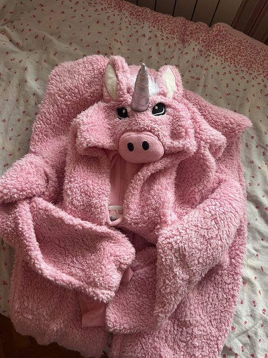 Комплект пижама гащеризон + пантофи еднорог