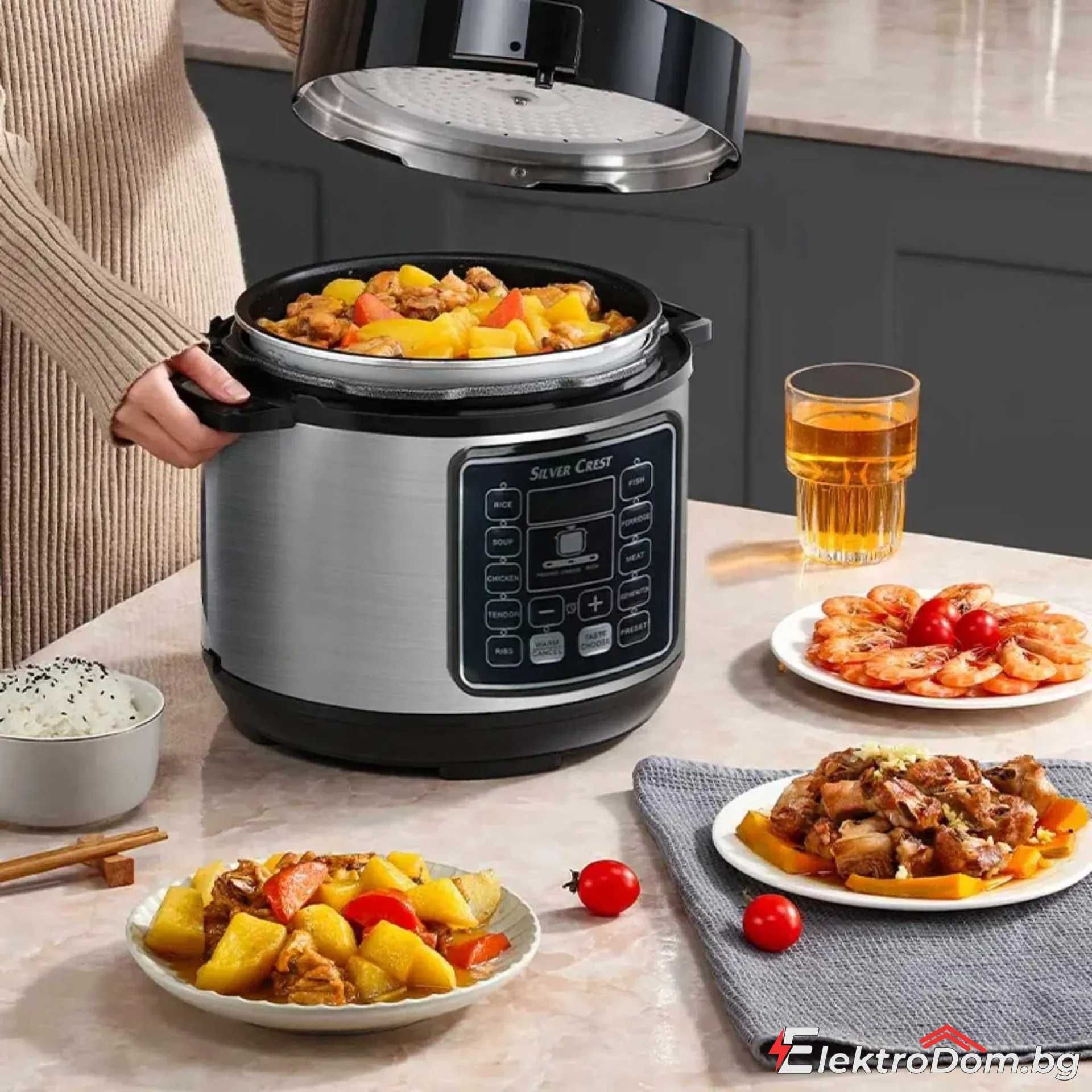 Мултикукър под налягане SilverCrest ,6л./1050W,10 програми за готвене