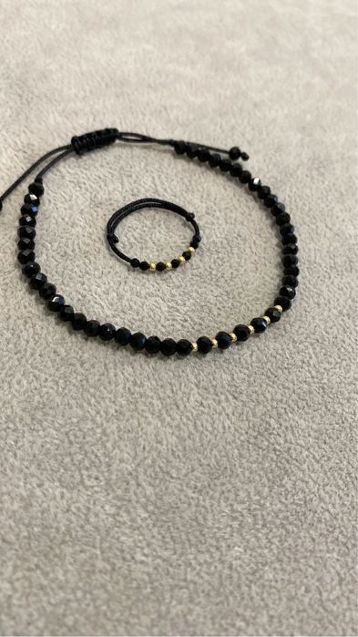 Bratara si inel cu bilute de aur