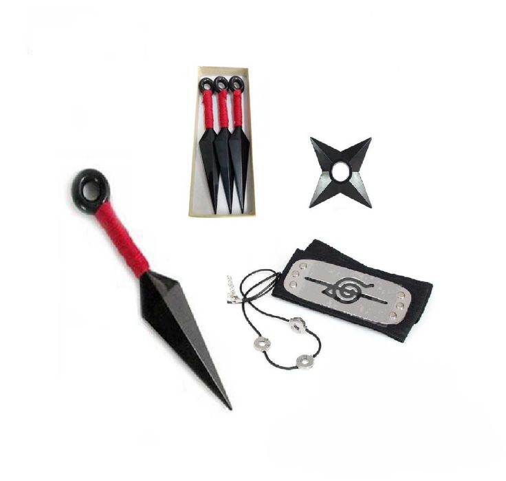 Set 8 accesorii bandana colier arme Naruto Shippuden Sasuke Anime